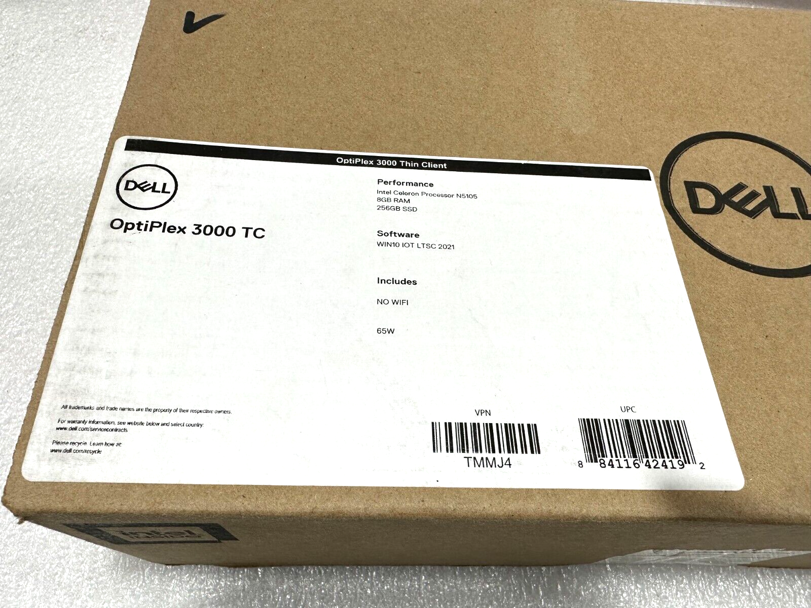 Dell OptiPlex 3000Thin Client Celeron N5105 2GHZ QC 8GB DDR4 256GB Win 10 Pro