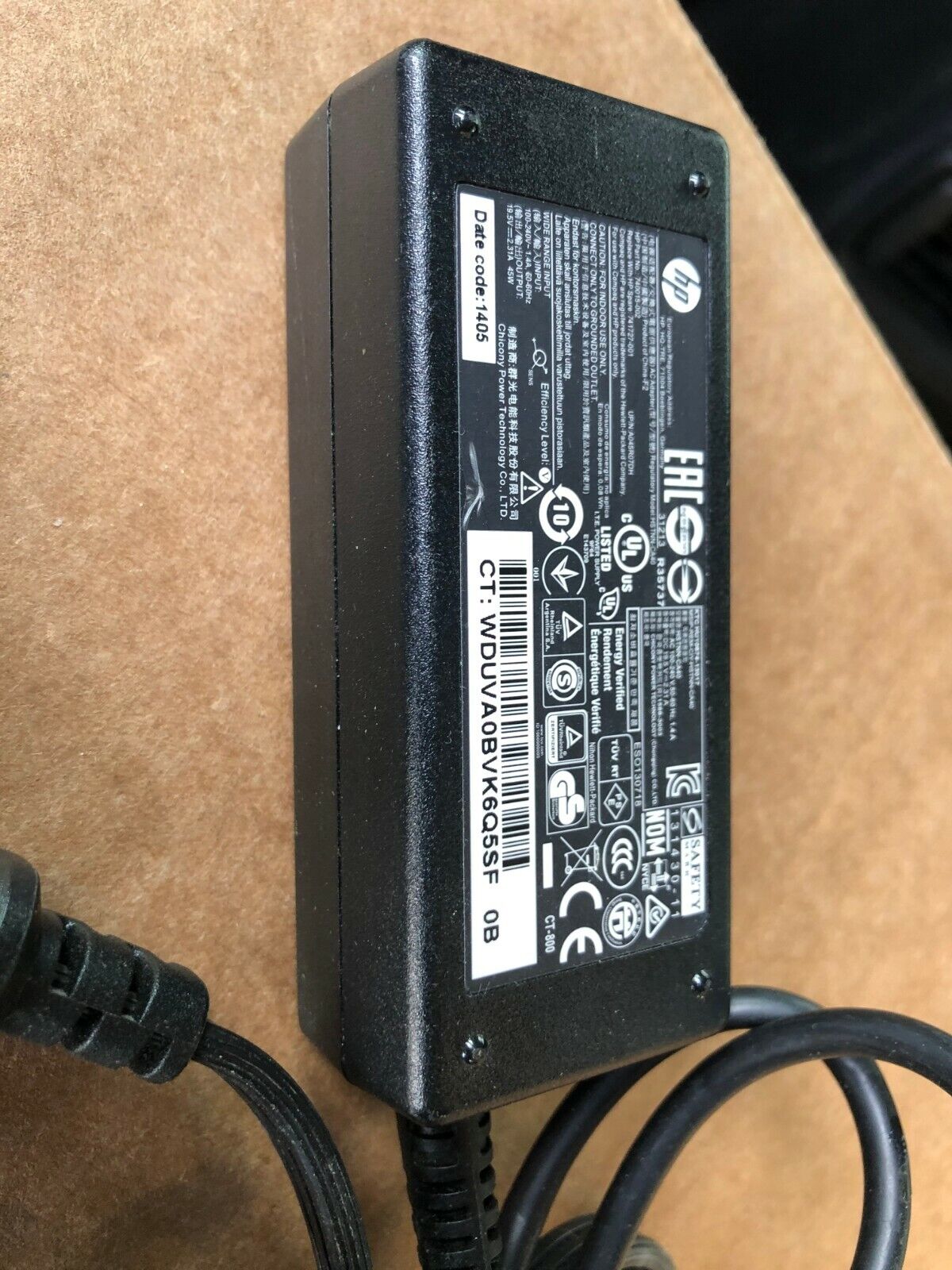 Genuine HP AC Adapter Charger 741727-001 19.5V 2.31A 45W 4.5*3.0mm Blue Tip