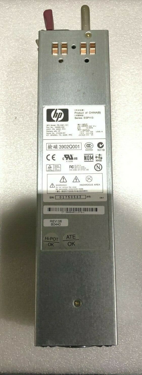 HP Power Supply PN 194989-002, 313299-001, Model PS-3381-1C1, Series ESP113