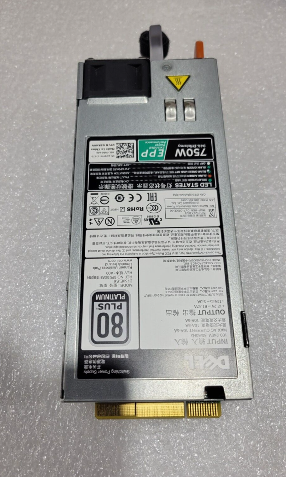 Dell D750E-S6 Power Supply 750W 80 Plus 05RHVV For R730 R730xd R630 T430 T630