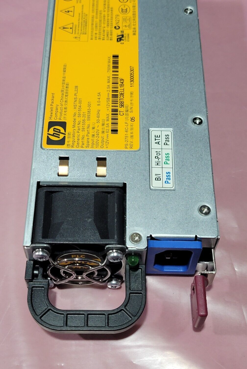 HP 750W Platinum Common Slot Power Supply 591556-101/591554-001/599383-001 DL380 G7