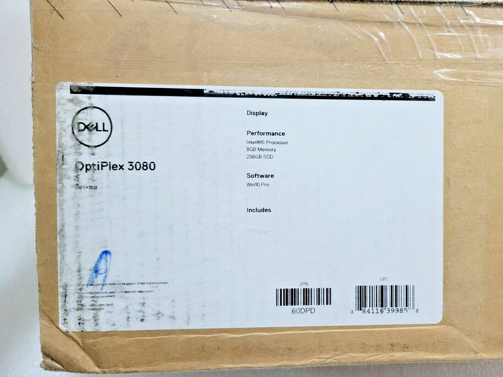 Dell Optiplex 3080 SFF Desktop Computer i5-10505 3.2GHZ 8GB 256GB Win 10 Pro