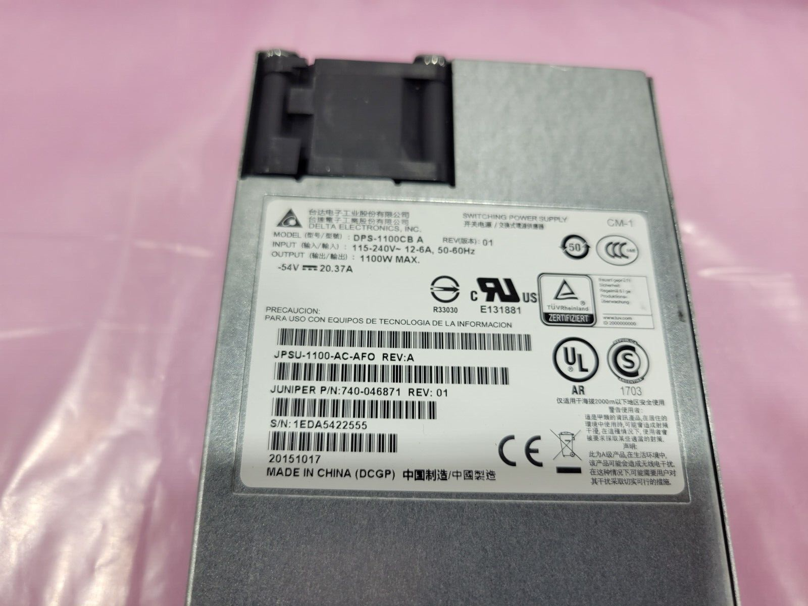 JUNIPER PSU-1100-AC-AFO EX4300 740-046871 DPS-1100CB PSU