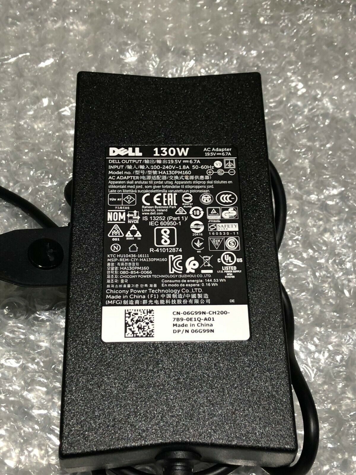 Genuine Dell AC Charger/Adapter/Power Supply for Dell HA130PM160 130W 19.5V 6.7A