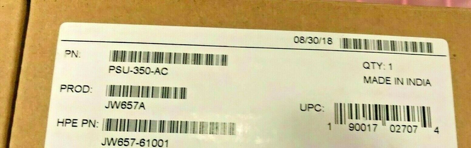 Aruba PSU-350-AC 350W AC Power Supply- JW657A-New Open Box