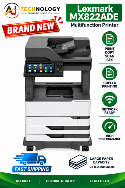Lexmark MX822ADE Monochrome Laser Printer 25B2000- Brand New