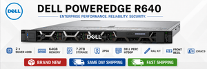 Dell PowerEdge R640 1U 2x Silver 4208 64GB 7.2TB H730P 8BAY 2PSW 750W- Brand New