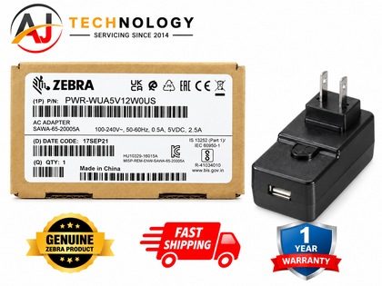 Genuine Zebra PWR-WUA5V12W0US USB Power Supply AC Adapter 5V 2.5A US Plug- Brand New