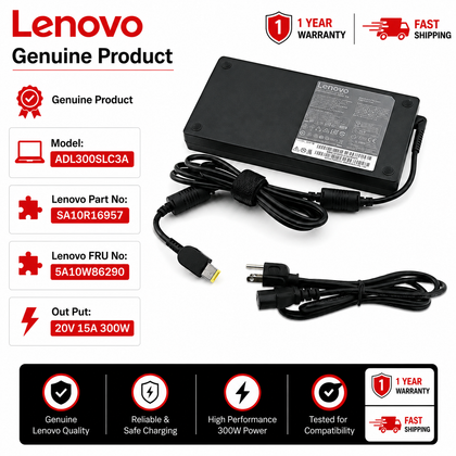 Genuine Lenovo Slim 20V 15A 300W AC Adapter - 1 Year Warranty