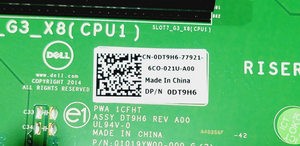 Dell Power Edge R730 Riser Card 3 2x8 Slot Left 0DT9H6