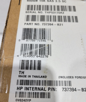 HP 737394-B21 G8 G9 450-GB 12G 15K 3.5 SAS