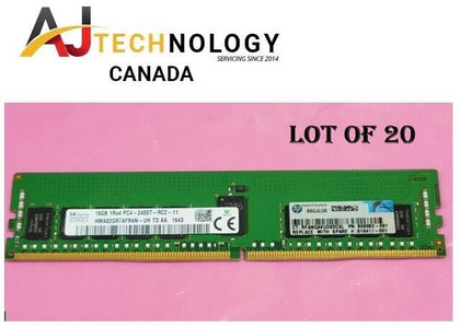 Lot of 20 HP 16GB DDR4-2400 RAM 1Rx4 PC4-2400T 805349-B21 819411-001 809082-091