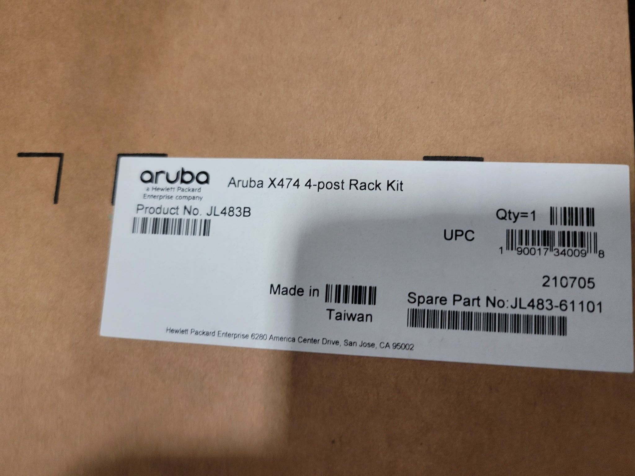 JL483B HPE Aruba X474 4Post Rack Mounting Kit New JL483B HPE Aruba X474 4Post Rack Mounting Kit New