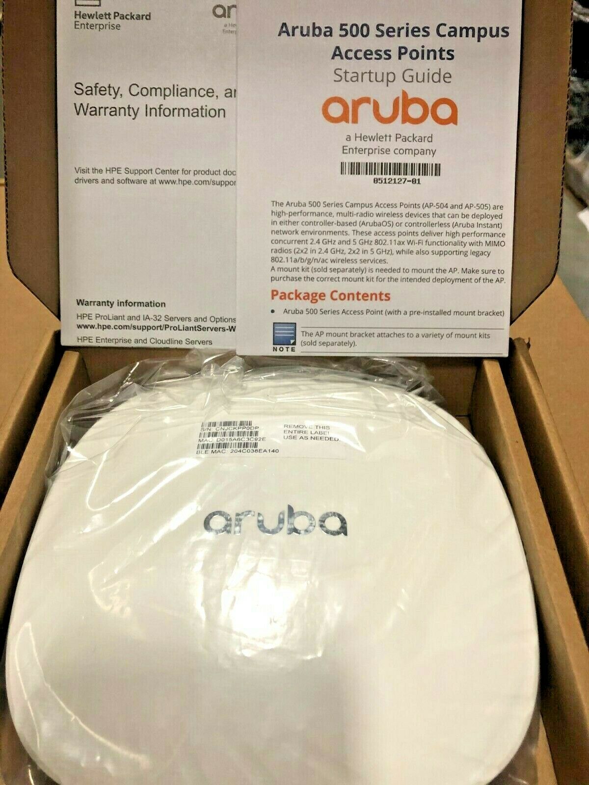 R2H28A Aruba AP-505 RW Unified Access Point 802.11AX Rest-of-World Non
