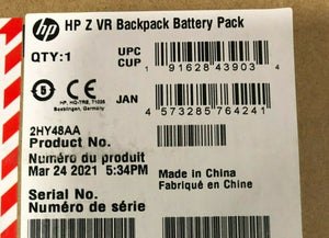 HP Z VR Backpack Battery Pack - For Mobile Workstation - Battery Rechargeable