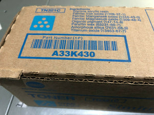 Konica Minolta A33K430 Konica TN321c Cyan Toner Cartridge For Use In Bizhub C224