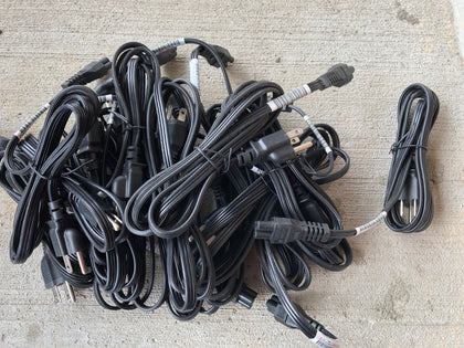 Lot of 30: HP Hewlett Packard 3 prong 6 foot Laptop power cable - 213349-009